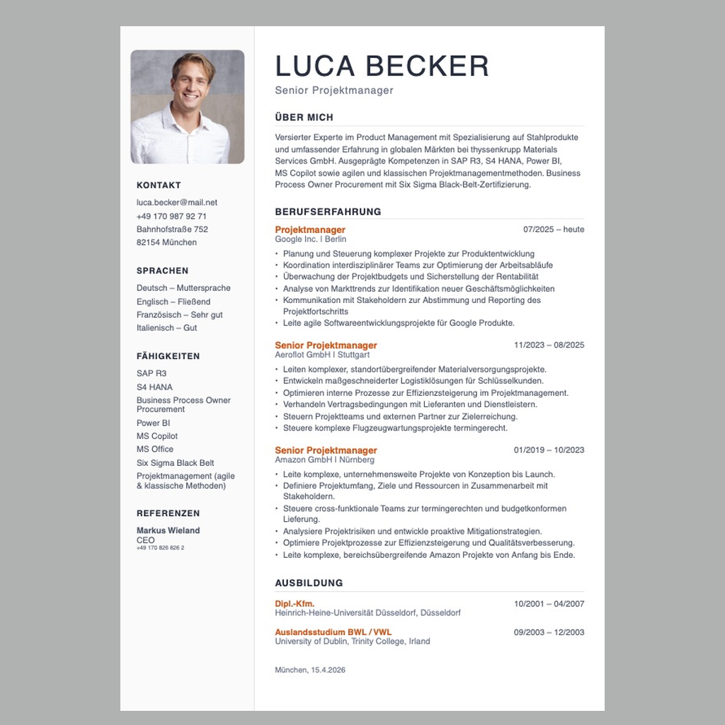 Minimal Clean Vorlage