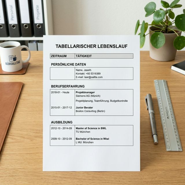 Tabellarischer Lebenslauf 2026: Aufbau, Tipps & kostenlose Vorlagen